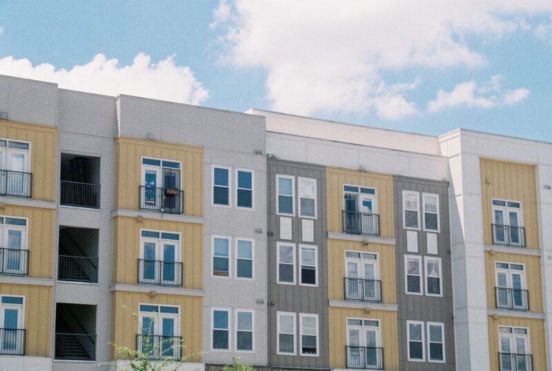 Three-storey garden-style apartment building of the kind Northwell keeps clean